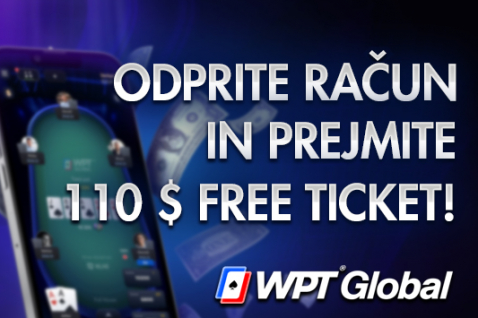 Odprite račun na WPTGlobal in prejmite BREZPLAČEN 110 $ ticket!